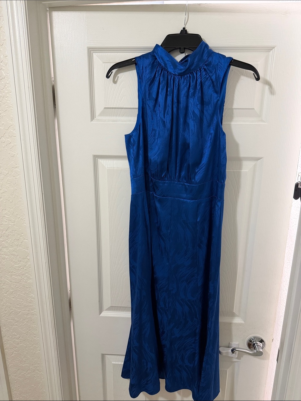 Donna Morgan Cobalt Blue High-Neck Maxi Dress